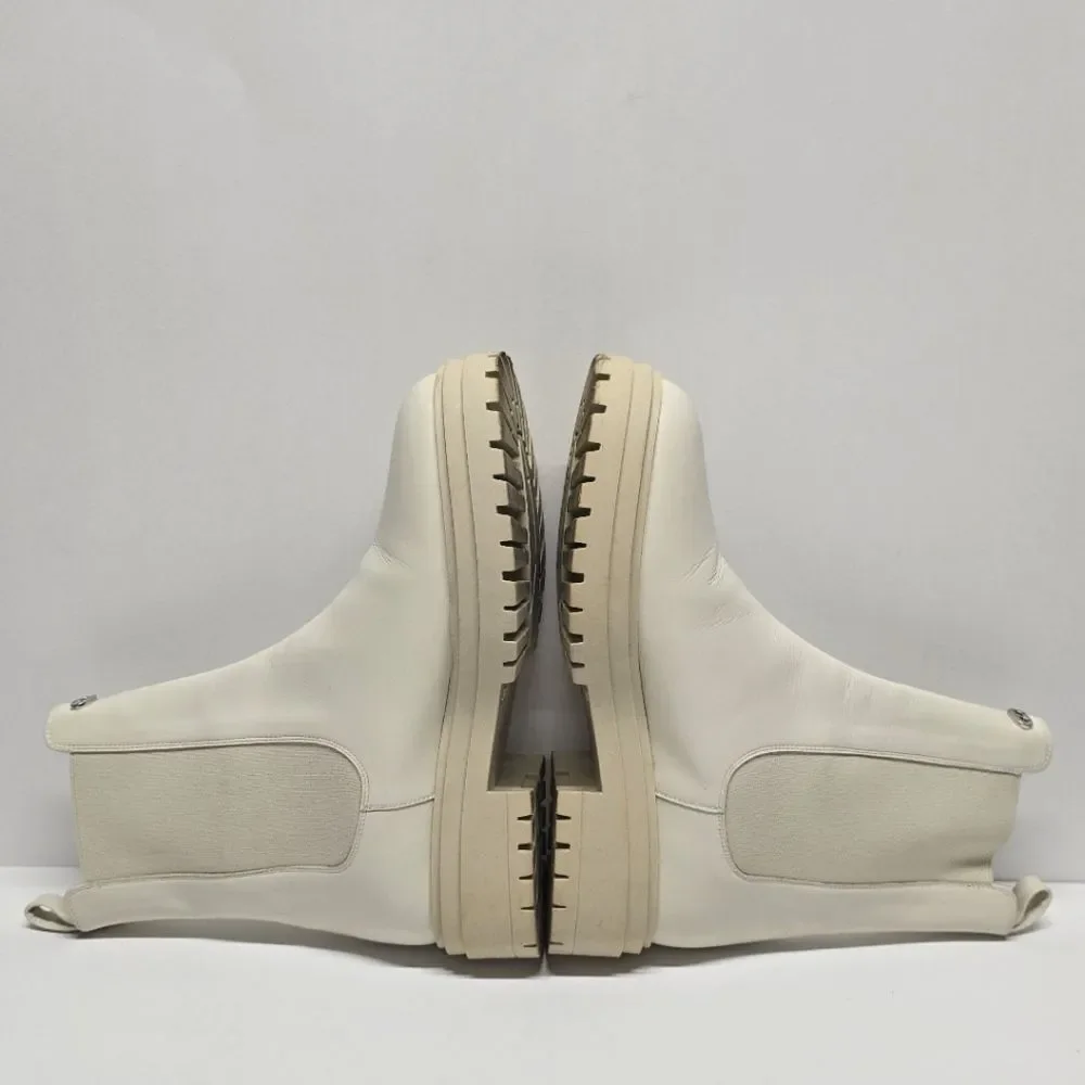 Dee Ocleppo Snowy Day Ivory Cream Leather Chelsea Boots Women's 9 ITALY